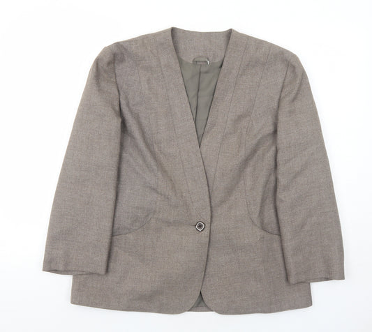 Debenhams Womens Brown Polyester Jacket Blazer Size 14