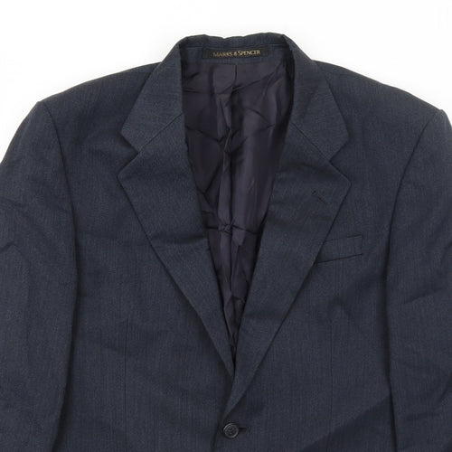Marks and Spencer Mens Blue Wool Jacket Suit Jacket Size 38 Regular