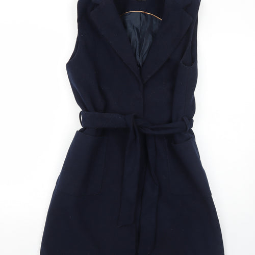 Topshop Womens Blue Gilet Jacket Size 10 Snap