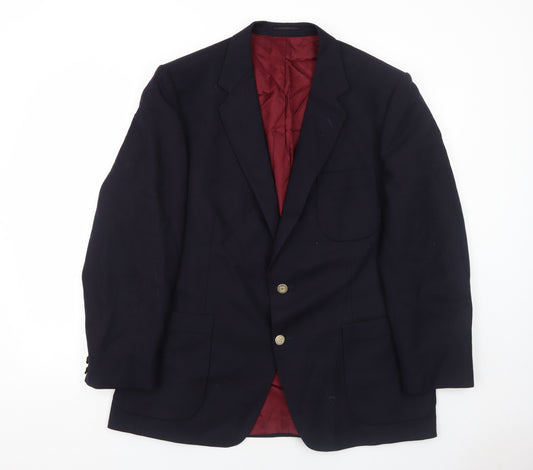 Magee Mens Blue Polyester Jacket Suit Jacket Size 44 Regular