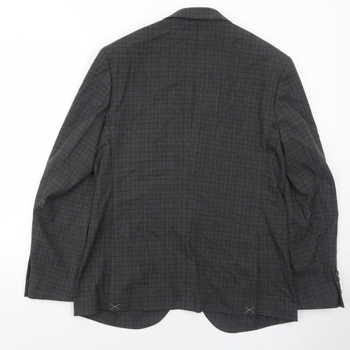 Marks and Spencer Mens Grey Geometric Polyester Jacket Suit Jacket Size 40 Regular