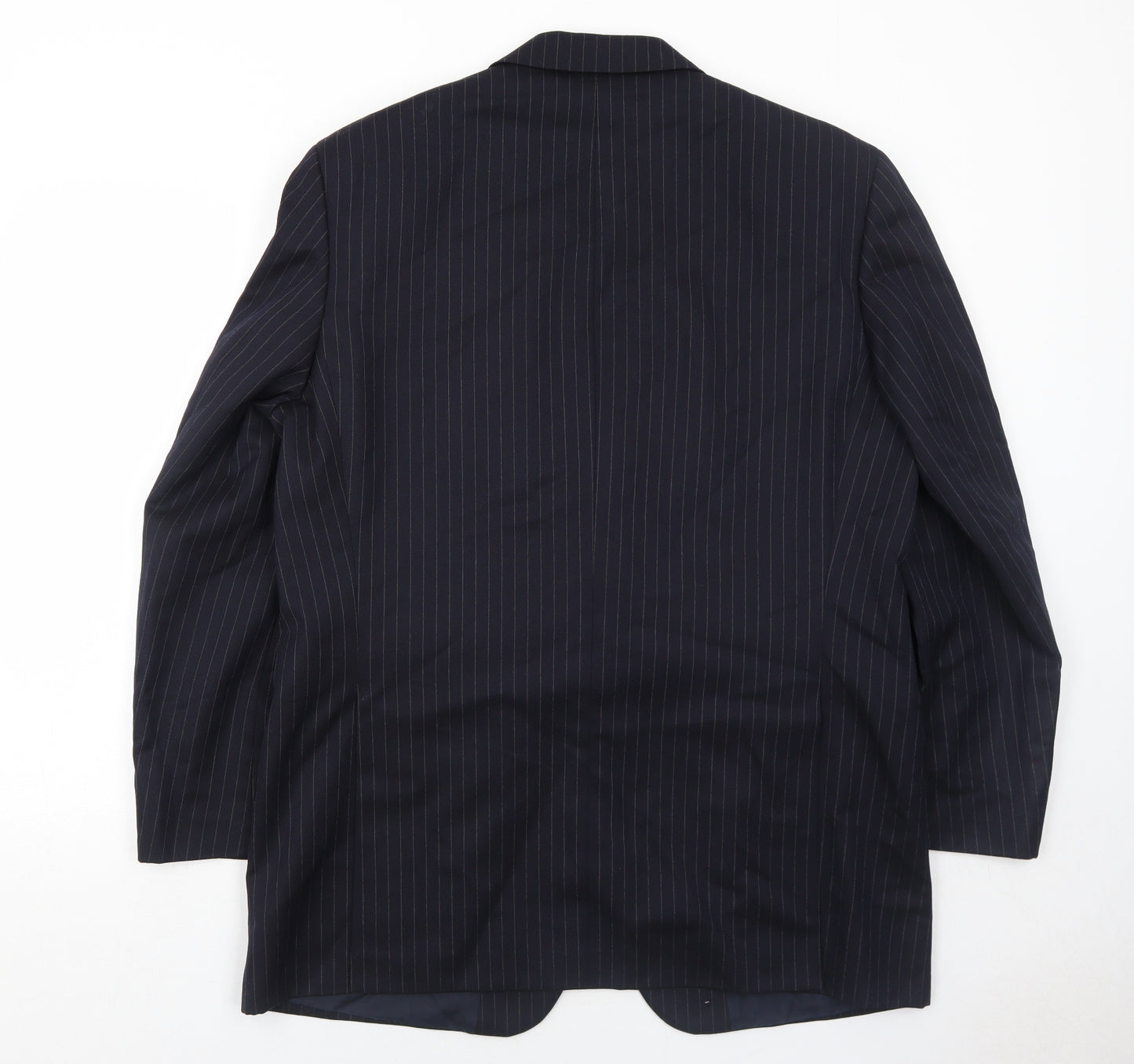 DAKS Mens Blue Striped Wool Jacket Suit Jacket Size 42 Regular