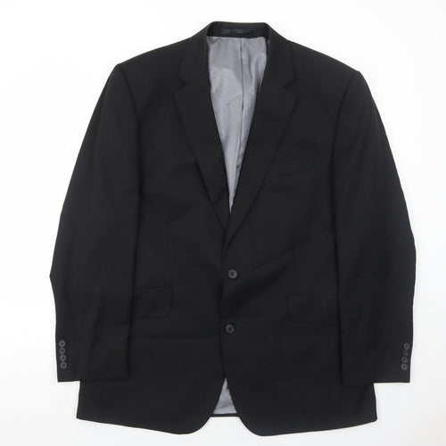 Centaur Mens Black Polyester Jacket Suit Jacket Size 46 Regular