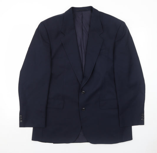 Baulmer Mens Blue Polyester Jacket Suit Jacket Size 44 Regular