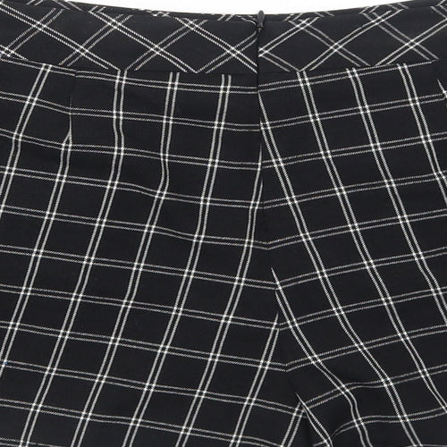 New Look Womens Black Check Polyester Basic Shorts Size 12 Regular Zip