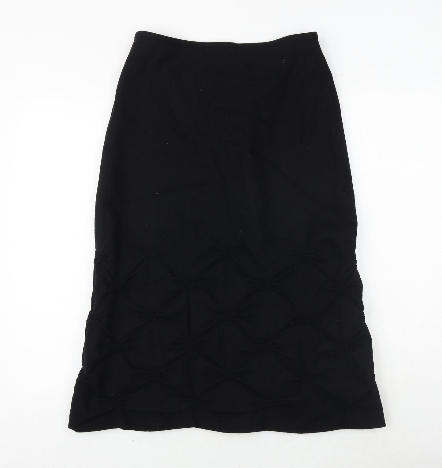 Promod Womens Black Viscose Swing Skirt Size 12 Zip