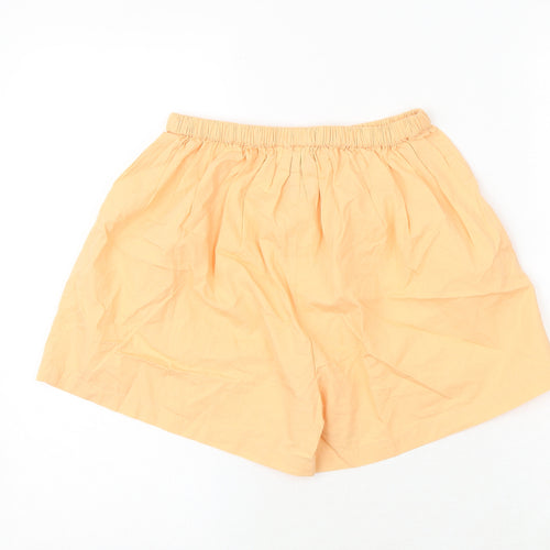 COLLUSION Womens Orange 100% Cotton Basic Shorts Size 6 Regular