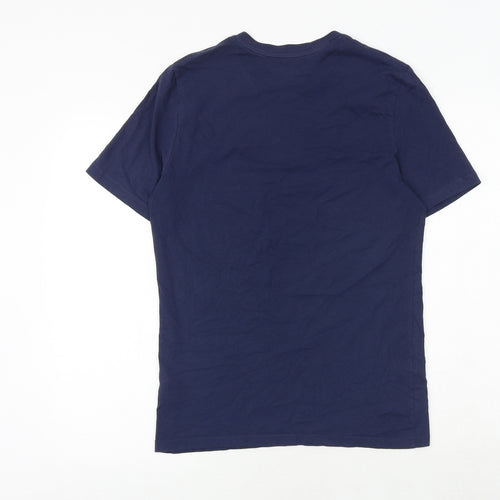 Marks and Spencer Mens Blue Cotton T-Shirt Size S Crew Neck