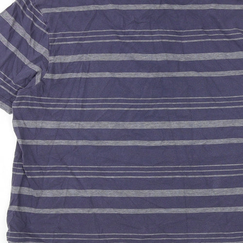 Blue Harbour Mens Blue Striped 100% Cotton Polo Size S Collared Button