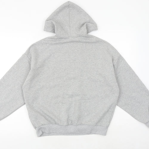 Boohoo Womens Grey Cotton Pullover Hoodie Size 8 Pullover