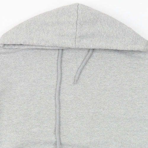Boohoo Womens Grey Cotton Pullover Hoodie Size 8 Pullover