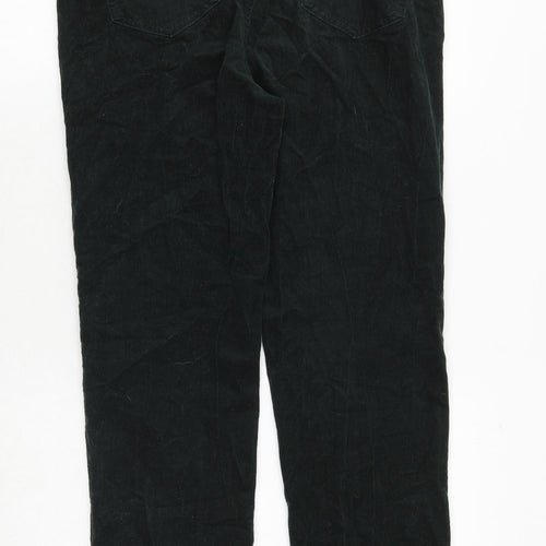 Marks and Spencer Womens Green Polyester Trousers Size 32 in Regular Zip