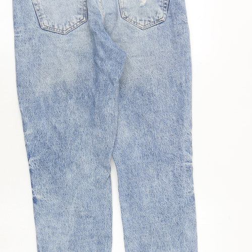 NEXT Womens Blue Cotton Straight Jeans Size 8 Regular Zip