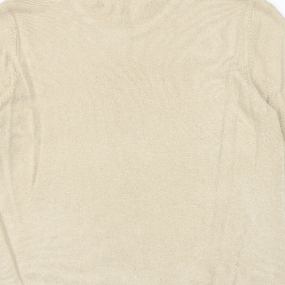 BHS Womens Beige Round Neck Acrylic Pullover Jumper Size 18