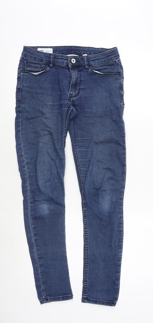 COLLUSION Mens Blue Cotton Skinny Jeans Size 28 in Regular Zip