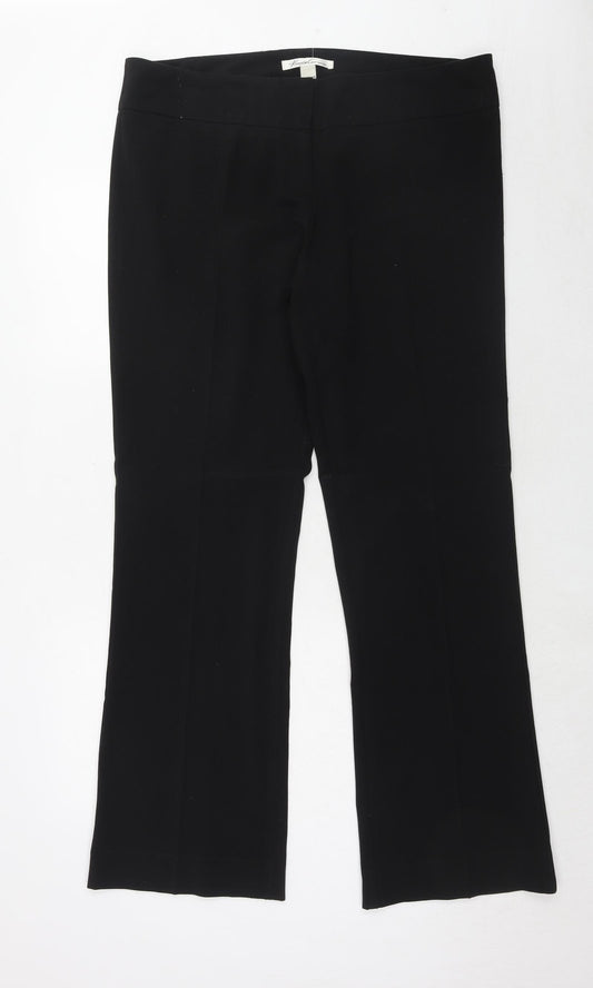 Kenneth Cole Womens Black Polyester Dress Pants Trousers Size 14 Regular Hook & Eye