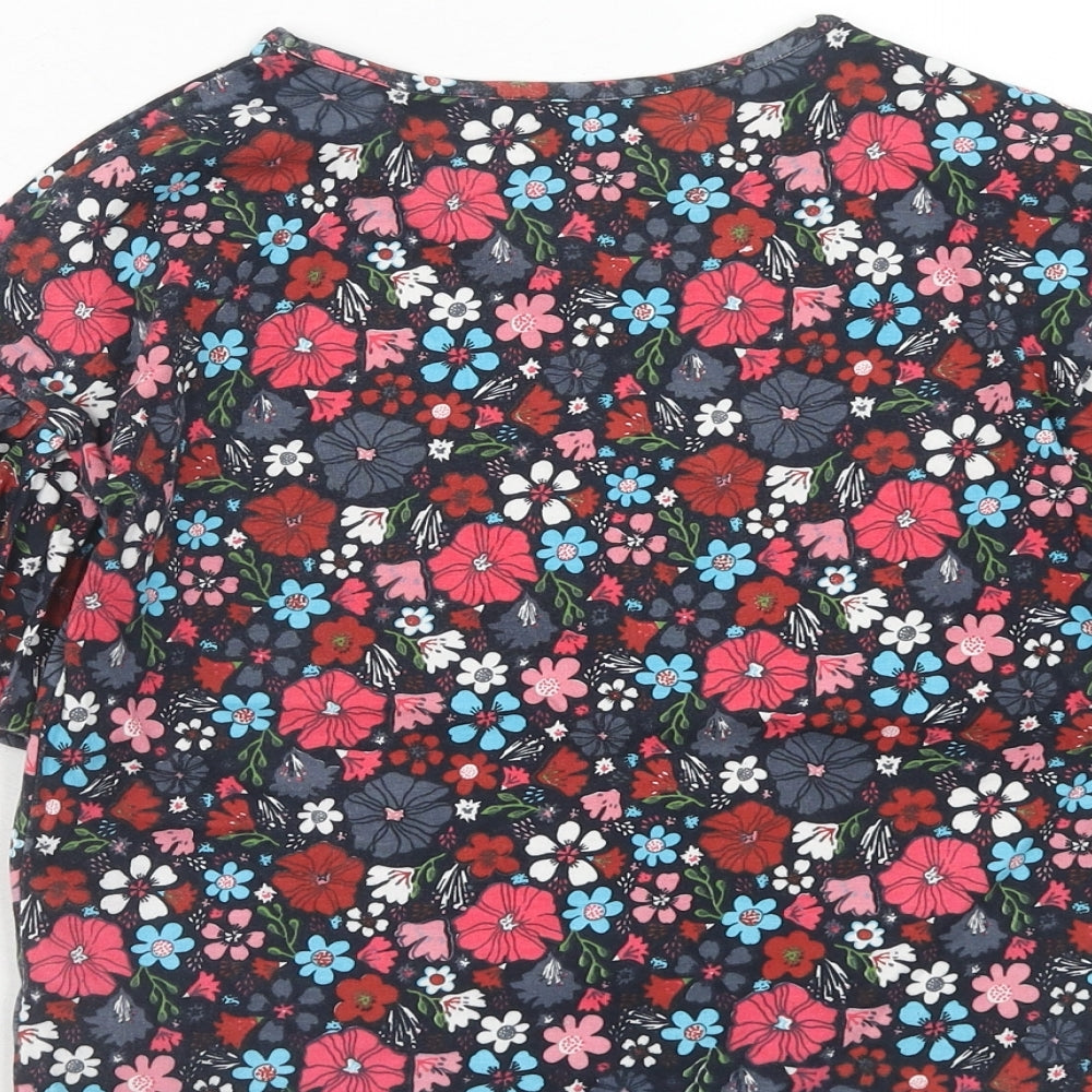 Outfit Girls Multicoloured Floral Cotton Pullover T-Shirt Size 9 Years Boat Neck Pullover