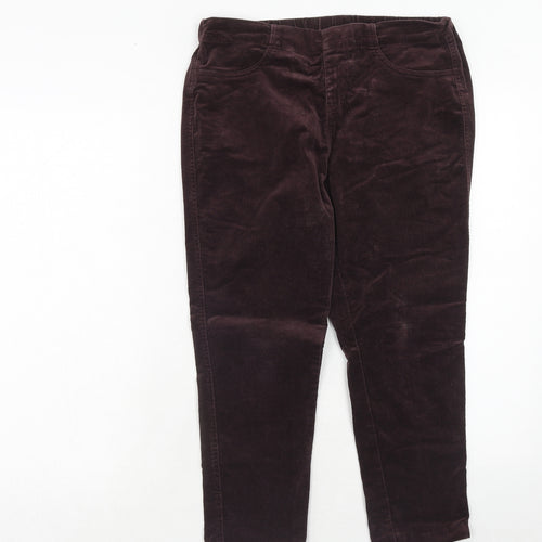 BHS Womens Purple Cotton Trousers Size 14 Regular