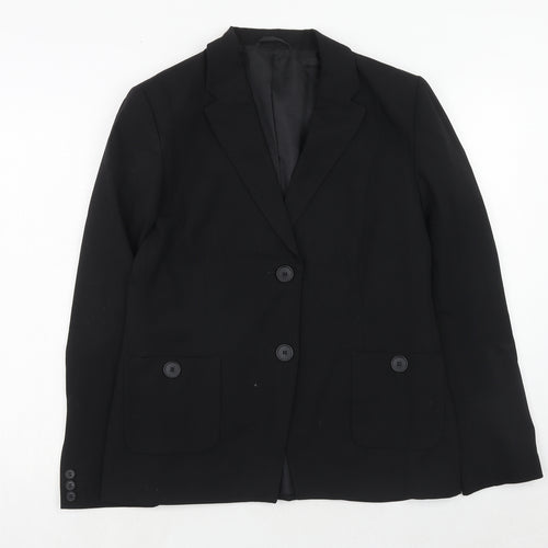 DCC Womens Black Polyester Jacket Suit Jacket Size 14