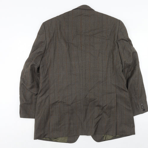 Magee Mens Green Geometric Wool Jacket Suit Jacket Size 40 Regular
