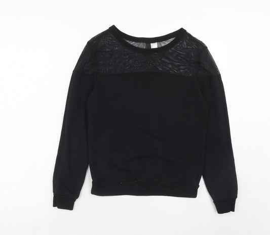 H&M Womens Black Polyamide Pullover Sweatshirt Size S Pullover