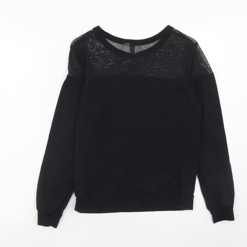 H&M Womens Black Polyamide Pullover Sweatshirt Size S Pullover