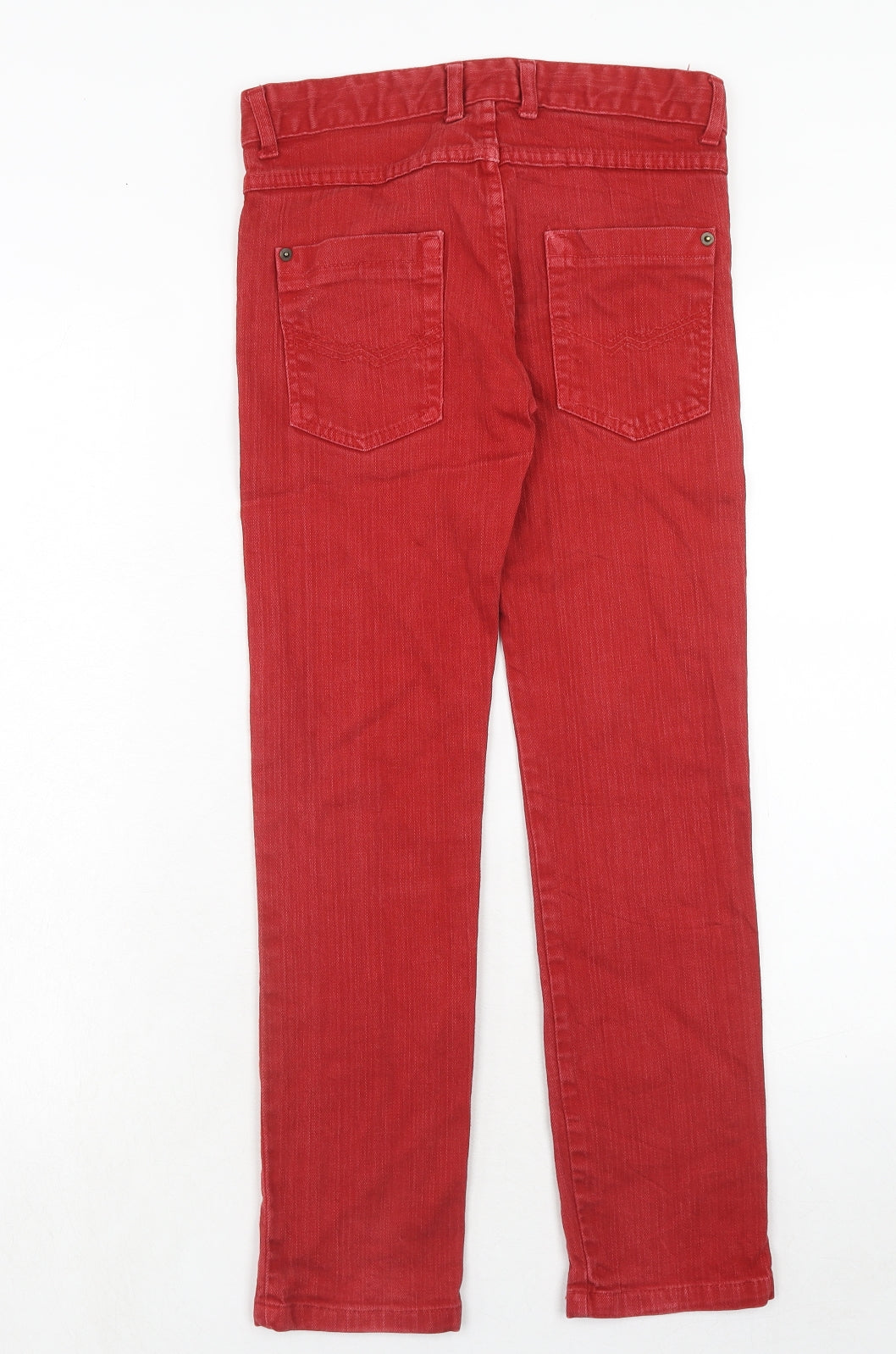 Zara Girls Red Cotton Skinny Jeans Size 9-10 Years Regular Zip