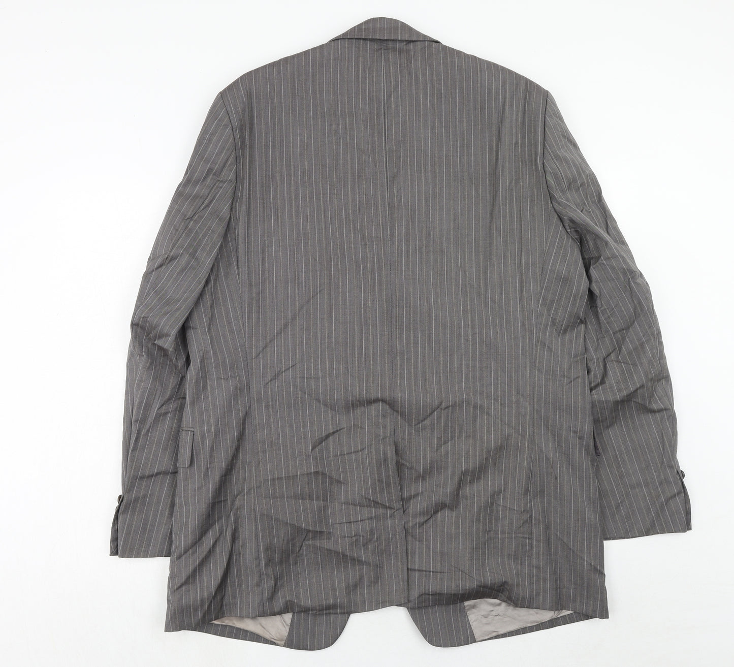 Van Gils Mens Grey Striped Wool Jacket Suit Jacket Size 46 Regular