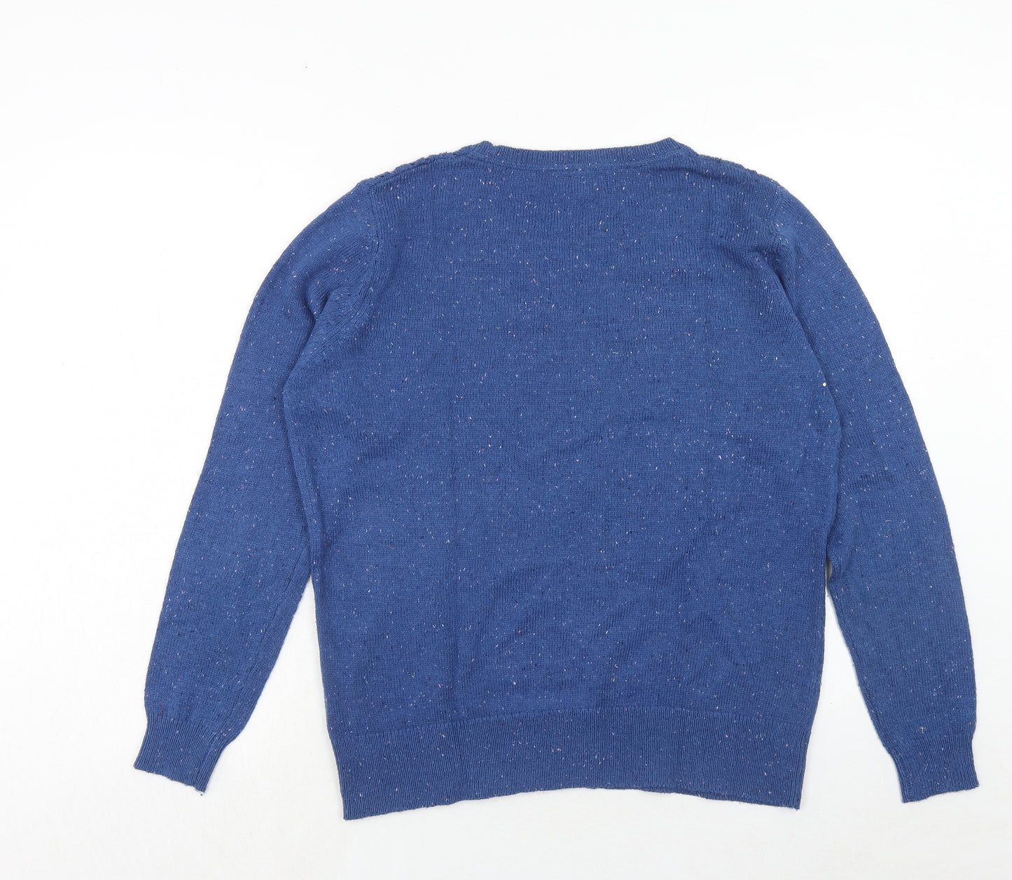 H&M Womens Blue Round Neck Cotton Pullover Jumper Size 18