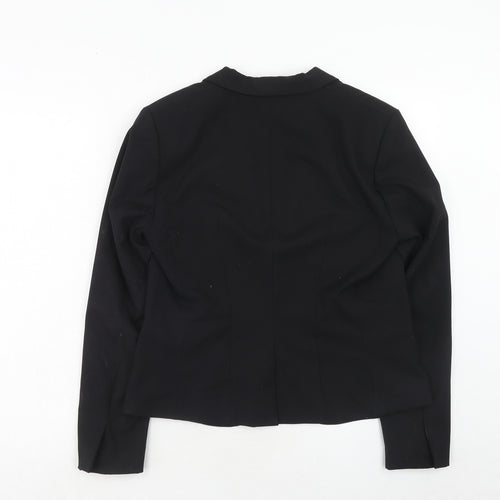 H&M Womens Black Polyester Jacket Blazer Size 14