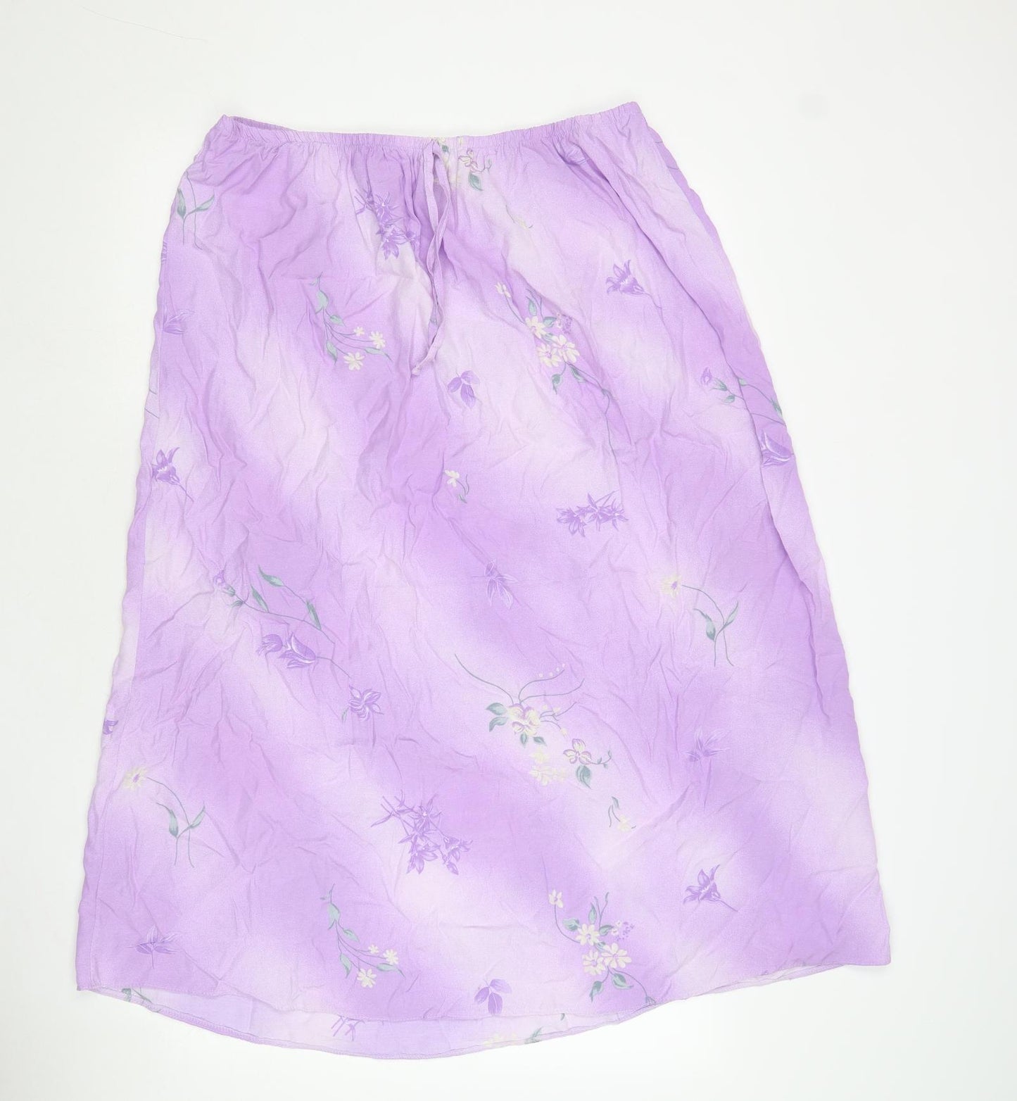Sara Woman Womens Purple Floral Polyester Swing Skirt Size 22 - Size 22-24