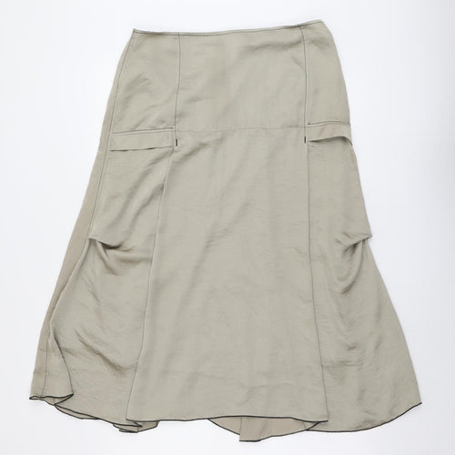Garella Womens Green Polyester Swing Skirt Size 4 Zip