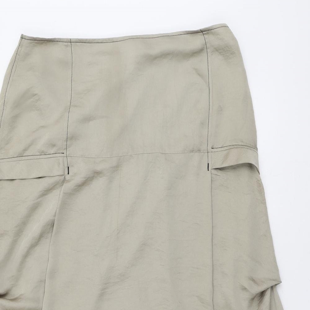 Garella Womens Green Polyester Swing Skirt Size 4 Zip
