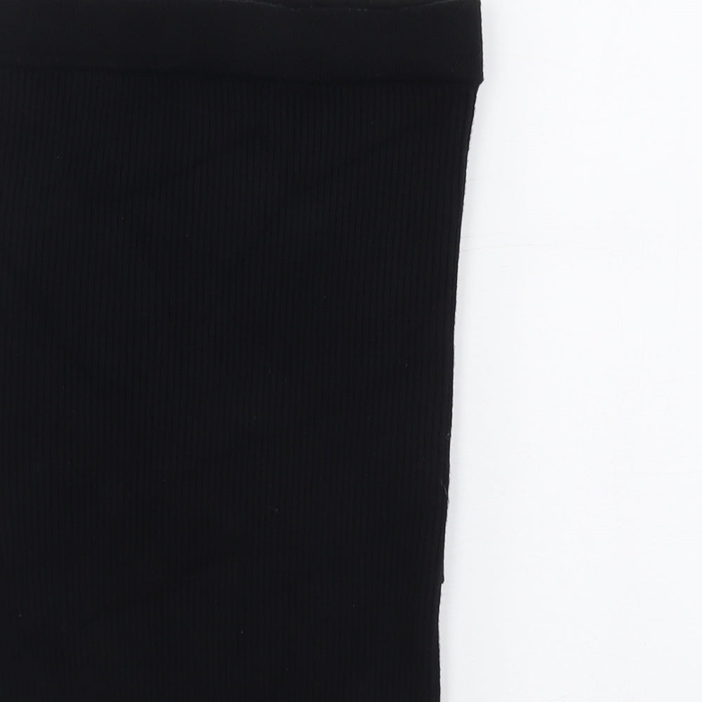 Zara Womens Black Nylon Bandage Skirt Size S