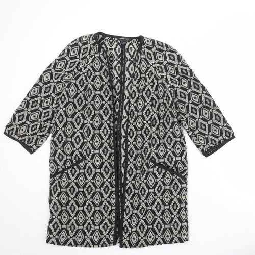 Suite Blanco Womens Black Geometric Kimono Jacket Size XS