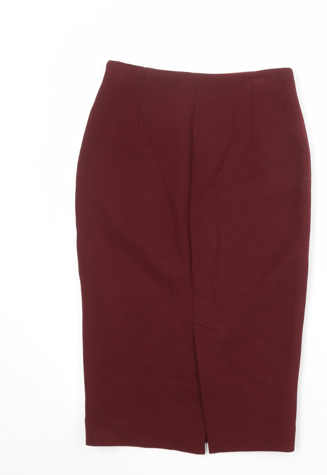 Massimo Dutti Womens Red Polyester Straight & Pencil Skirt Size 6 Zip
