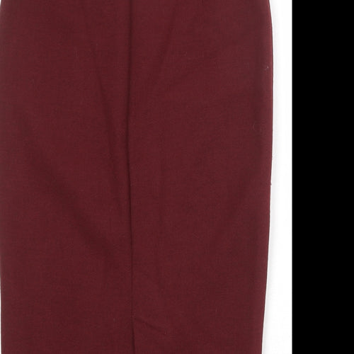 Massimo Dutti Womens Red Polyester Straight & Pencil Skirt Size 6 Zip