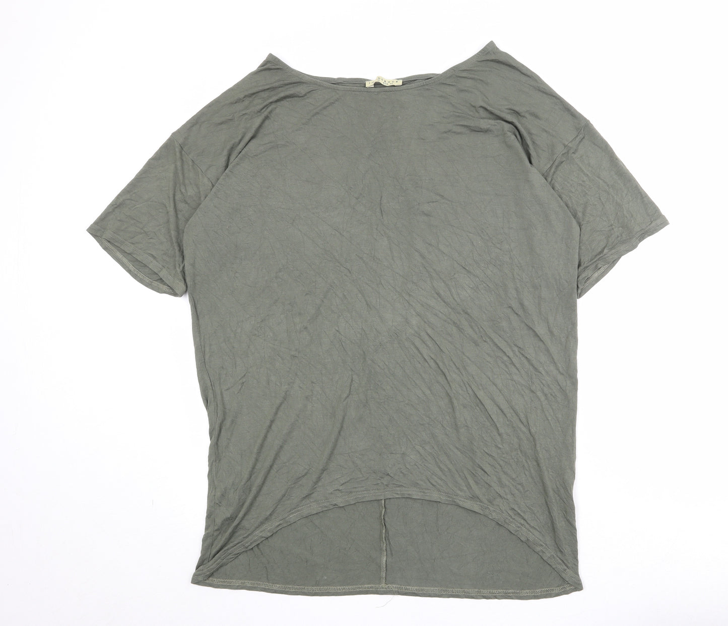 Innocent Womens Green Viscose Basic T-Shirt Size 12 Round Neck - Cut Out Back Detail