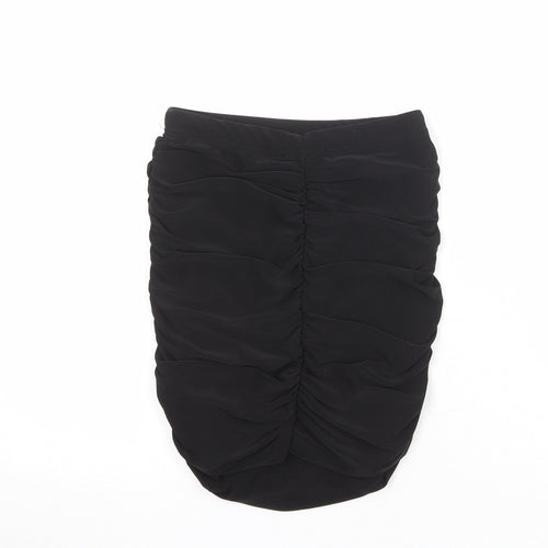 PRETTYLITTLETHING Womens Black Polyester Bandage Skirt Size 4