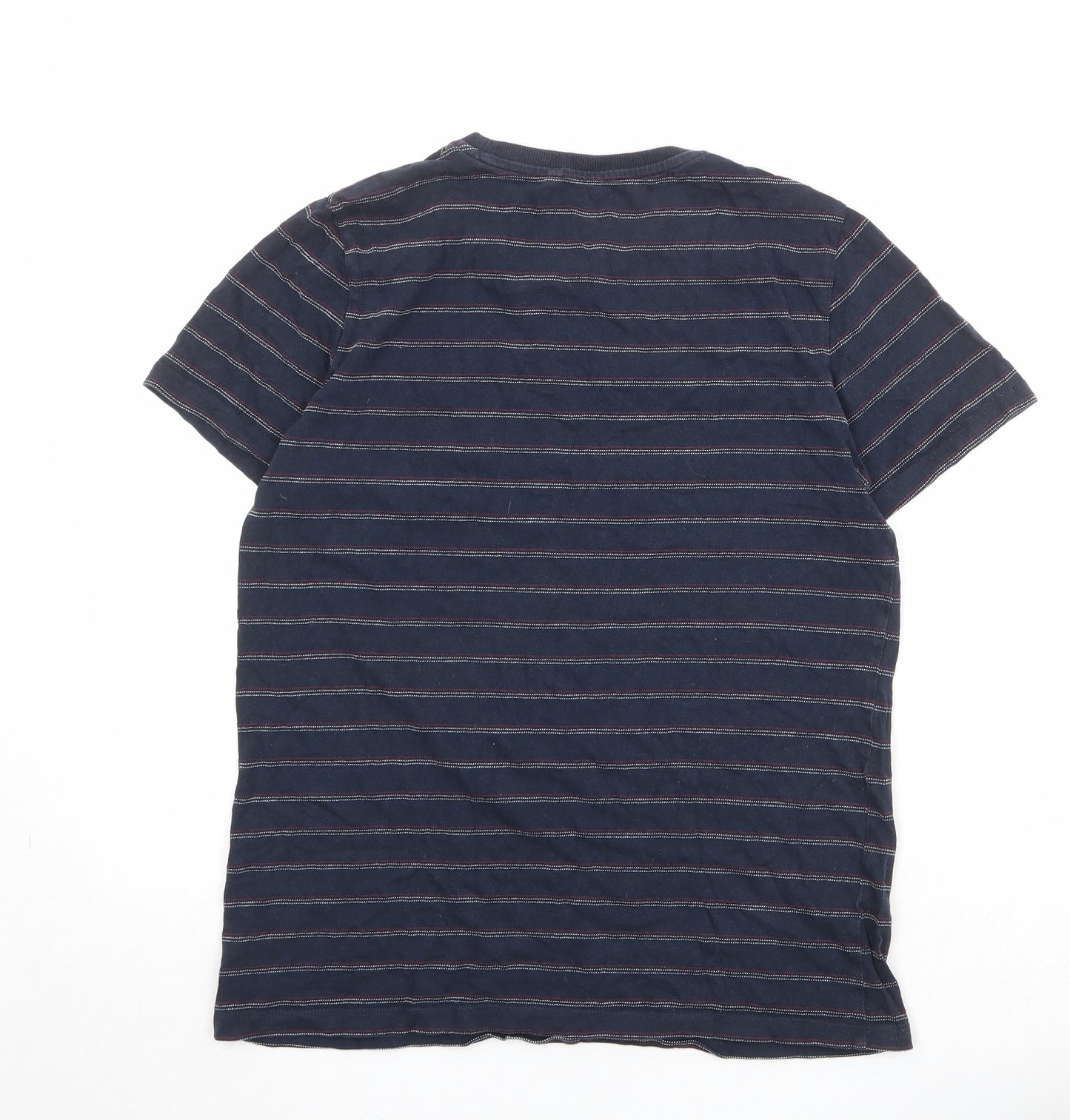 NEXT Boys Blue Striped 100% Cotton Pullover T-Shirt Size 14 Years Crew Neck Pullover