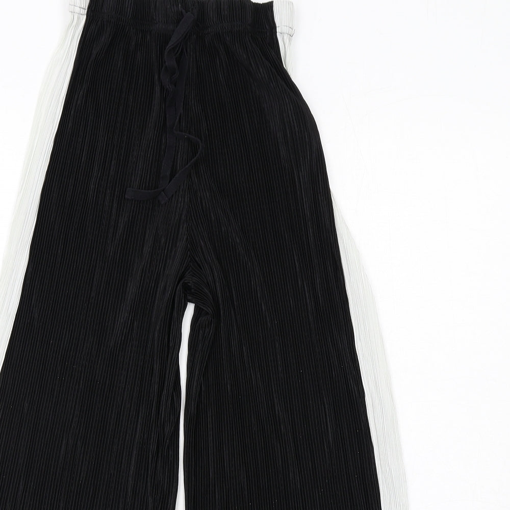 Light Before Dark Womens Black Polyester Trousers Size XS Regular Drawstring