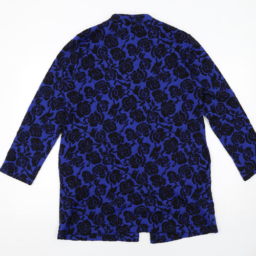 Blue Chameleon Womens Blue Floral Kimono Jacket Size S