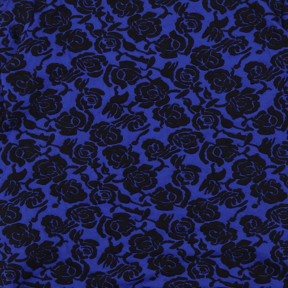 Blue Chameleon Womens Blue Floral Kimono Jacket Size S