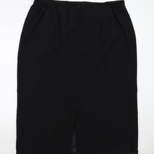 Bella Rigura Womens Black Polyester A-Line Skirt Size 22 Zip