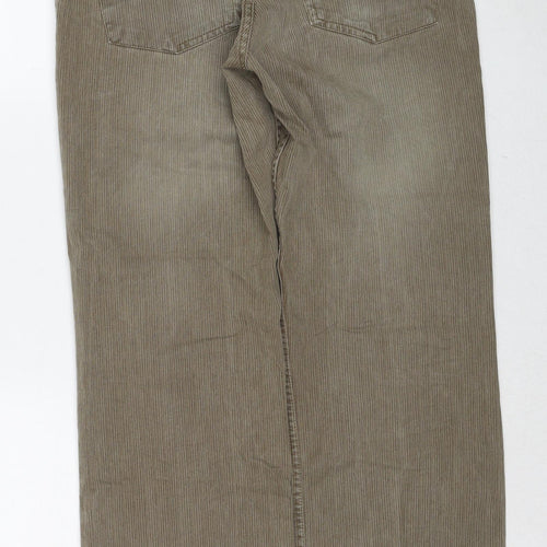 NEXT Mens Beige Cotton Straight Jeans Size 34 in Regular Zip