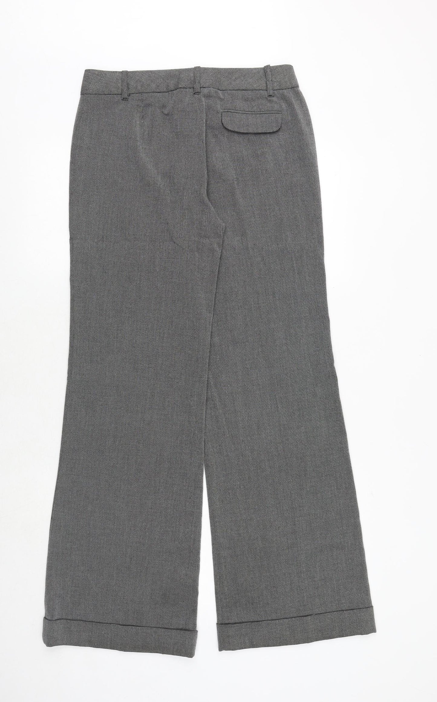 Oasis Womens Grey Polyester Trousers Size 10 Regular Zip