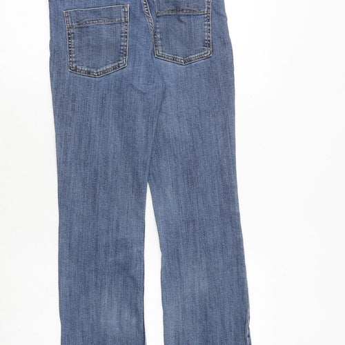 Marks and Spencer Womens Blue Cotton Bootcut Jeans Size 8 Slim Zip