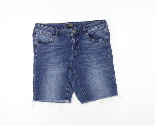 Waredenim Womens Blue Cotton Cut-Off Shorts Size 10 Regular Zip