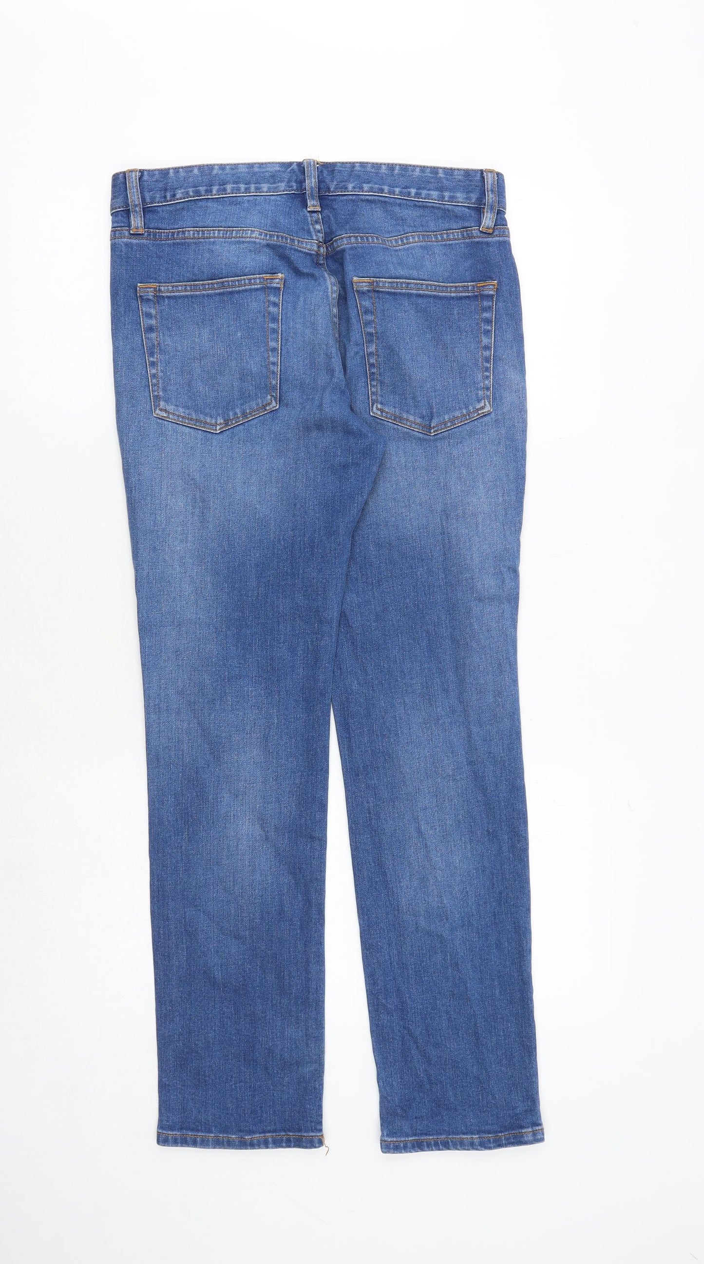 Topman Mens Blue Cotton Straight Jeans Size 30 in Regular Button - Short