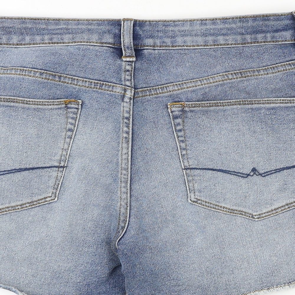 ASOS Mens Blue Cotton Chino Shorts Size 32 in Regular Zip - Cut Off